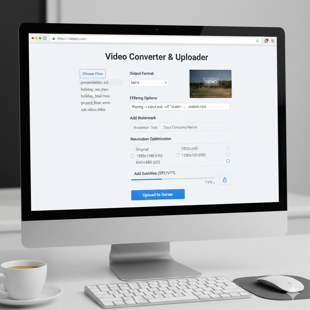 동영상 업로드 예시 화면