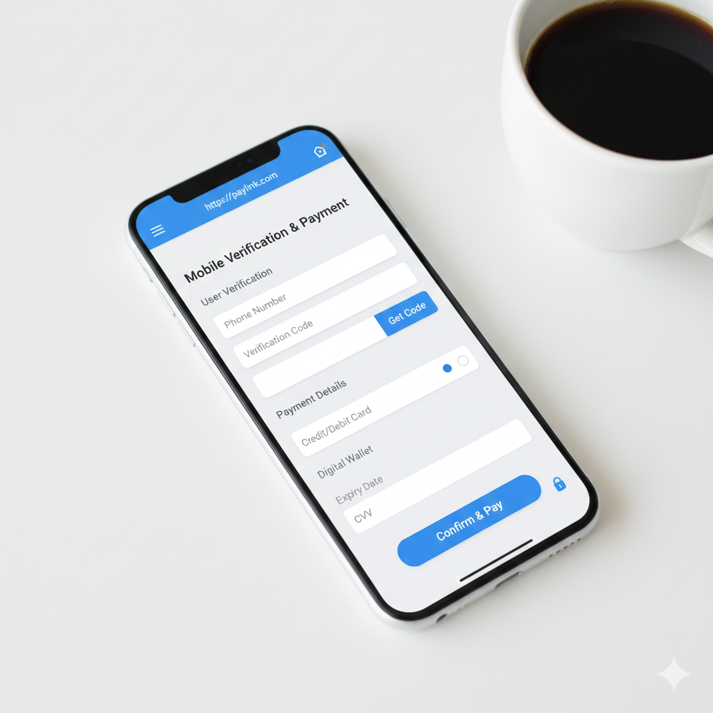 본인인증 및 결제 서비스 예시 화면